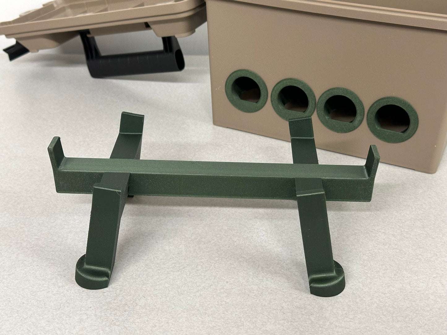 Ammo Box Quail Feeder Container with 8-Ports and Stand