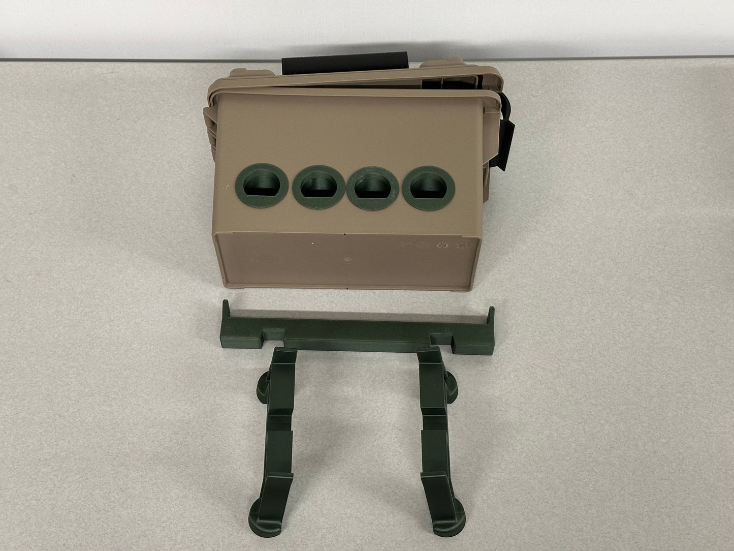 Ammo Box Quail Feeder Container with 8-Ports and Stand