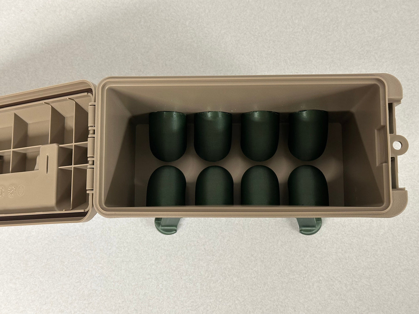 Ammo Box Quail Feeder Container with 8-Ports and Stand
