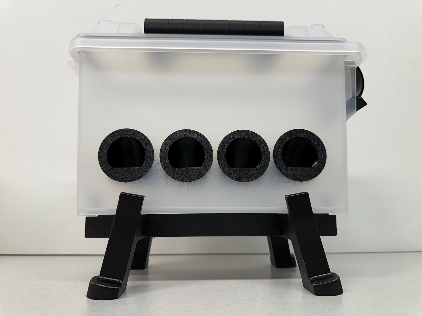 Ammo Box Quail Feeder Container with 8-Ports and Stand