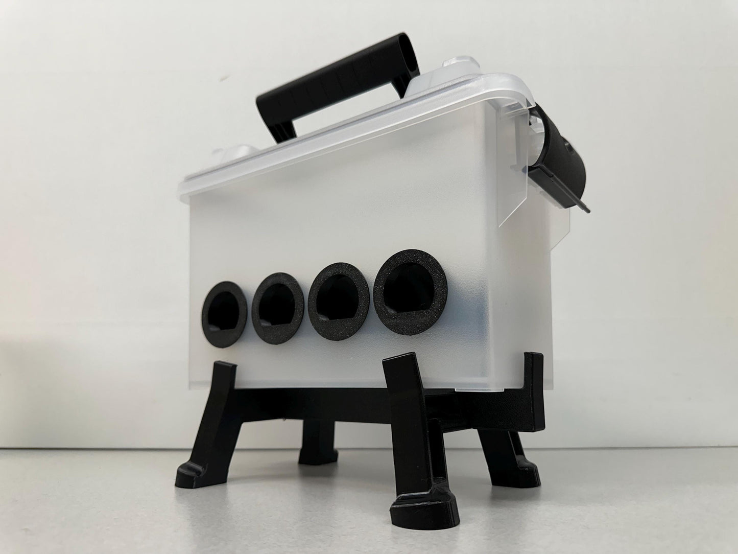 Ammo Box Quail Feeder Container with 8-Ports and Stand
