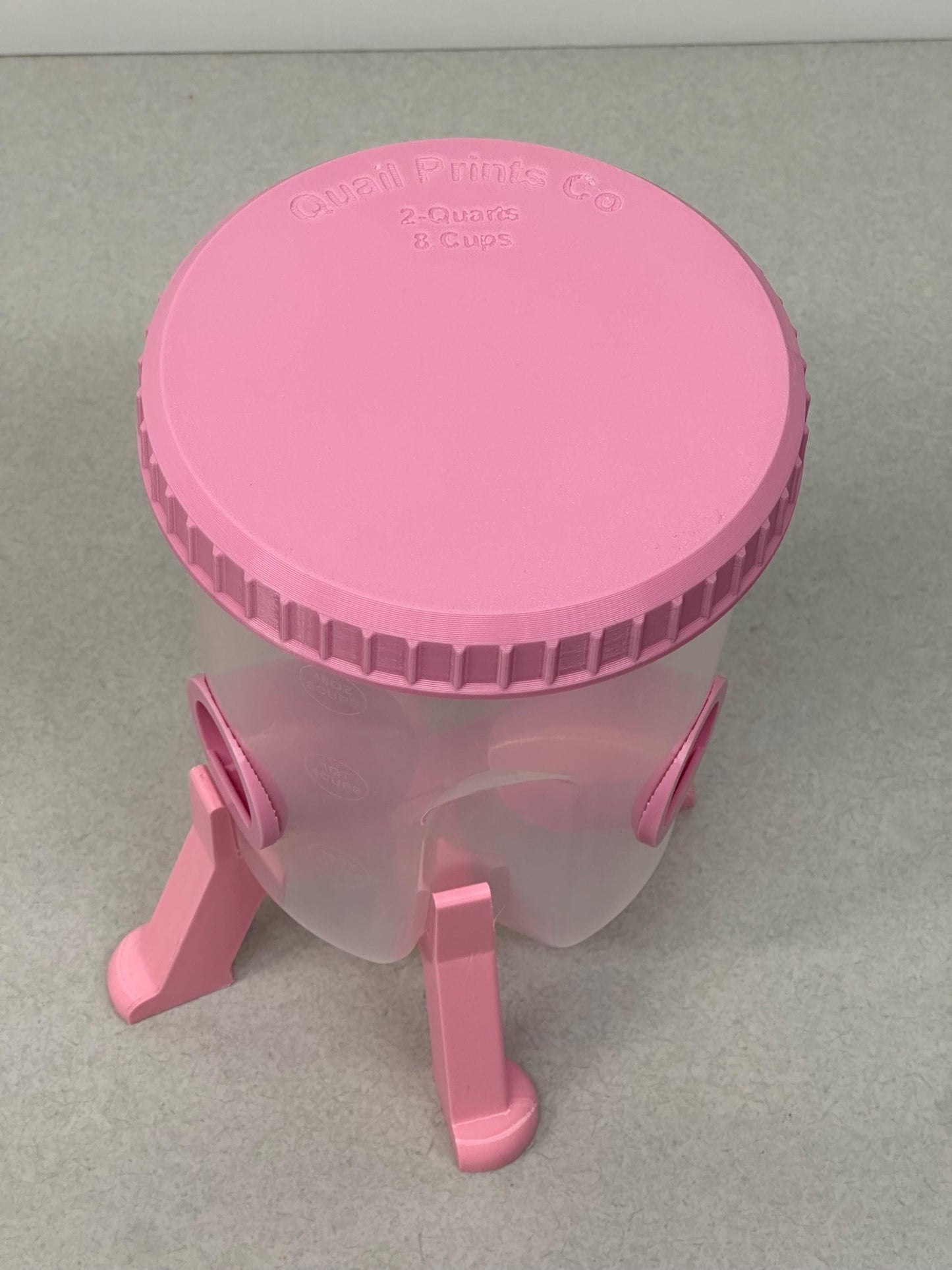 Quail Feeder Container with 3-Ports