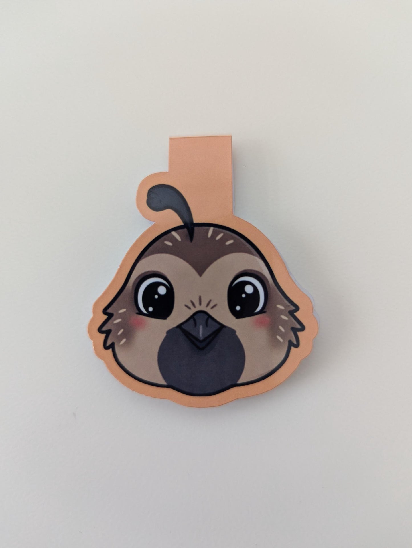 Cute Quail Magnetic Bookmark