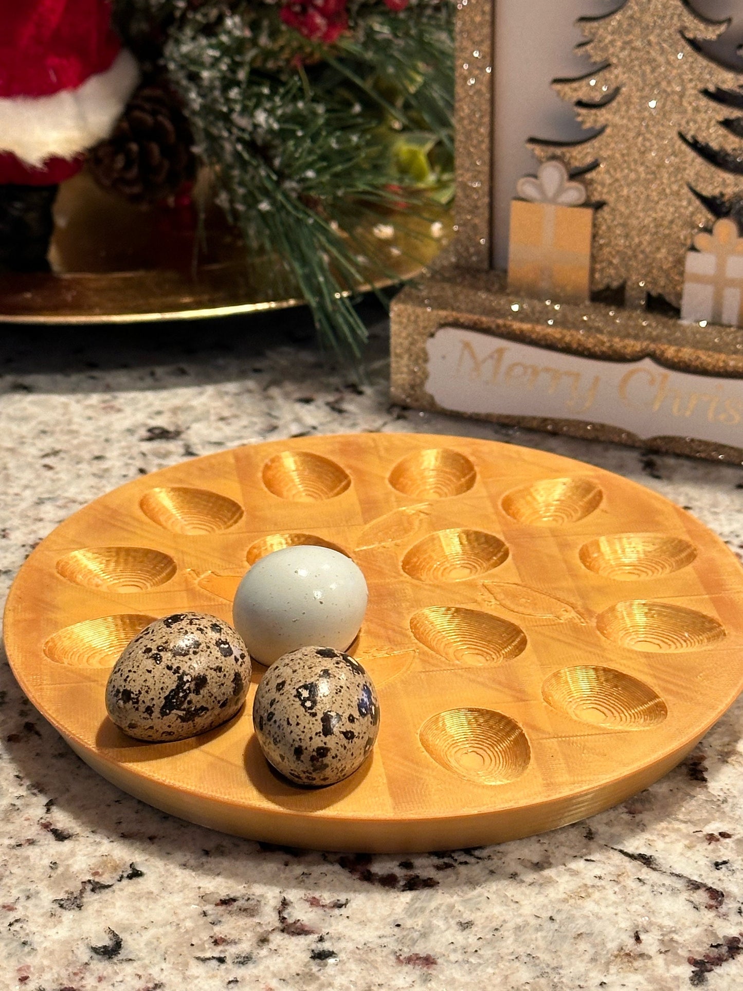 Custom Quail Deviled Eggs Circular Platters