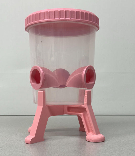 Quail Feeder Container with 3-Ports