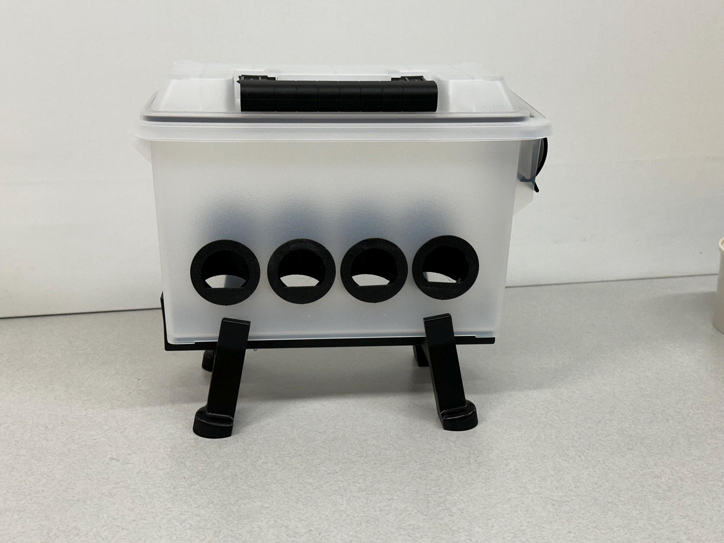 Ammo Box Quail Feeder Container with 8-Ports and Stand