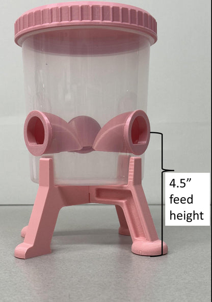 Quail Feeder Container with 3-Ports