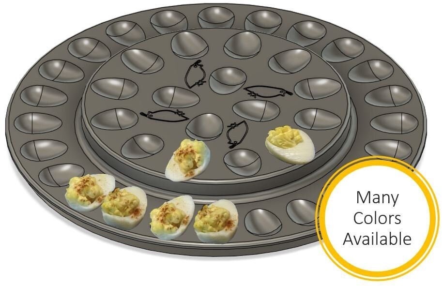 Custom Quail Deviled Eggs Circular Platters